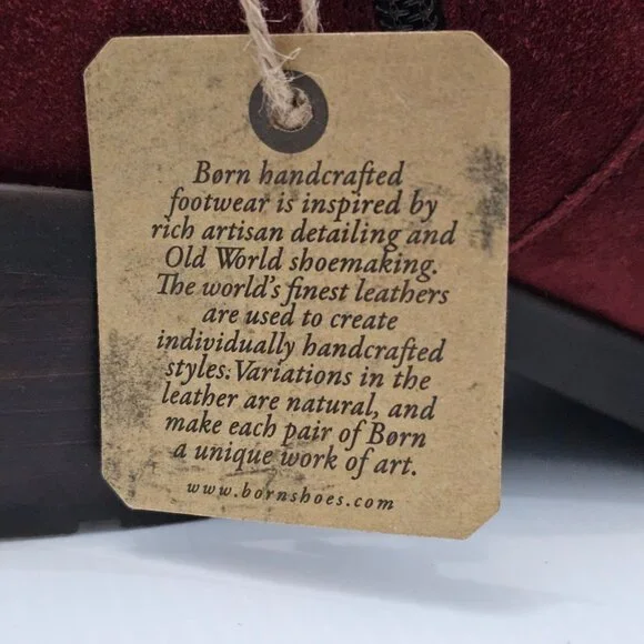NEW Born Tori Ankle Bootie Western Dark Red Suede Leather Size 8 - Picture 12 of 14